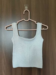 Grey Square Neck Tank Top