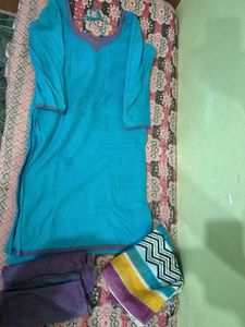 Blue Kurta Set with Dupatta