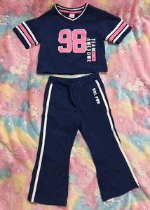 Babyhug Girls Navy Tracksuit Set