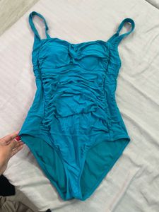 Teal Ruched One-Piece Swimsuit