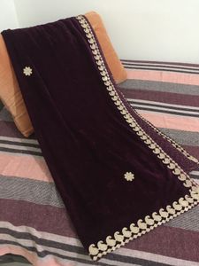 Purple Velvet Dupatta