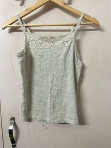Light Grey Camisole with Lace Detail
