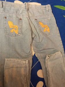 Light Wash Embroidered Jeans