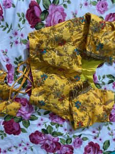 Embroidered Yellow Ethnic Blouse