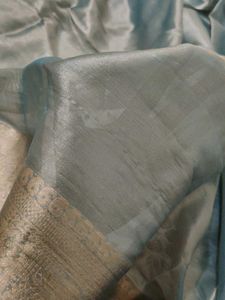 woven design zari organza banarasi saree