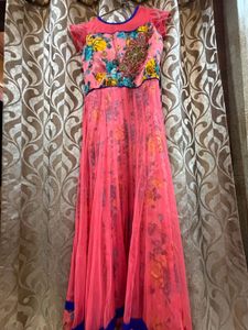 Beautiful Floral Print Ethnic Gown