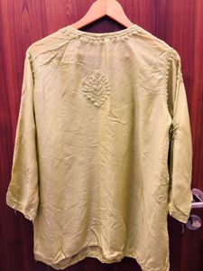 Lakhnavi Embroidered Lime Green Kurta