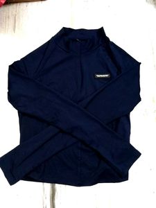 Navy Long Sleeve Mock Neck Top
