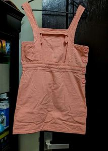 Cute Pink Floral Pinafore Dress