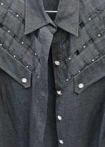 Black Rhinestone Western Shirt