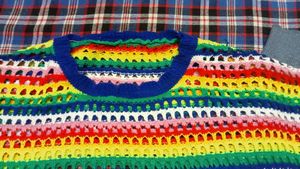 Rainbow Knit Crochet Top