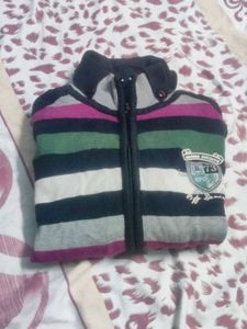 Striped Zip-Up Sweater
