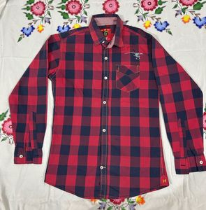 Red & Navy Plaid Men's Shirt