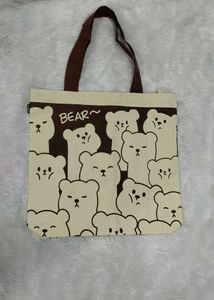 Cute Bear Print Tote Bag