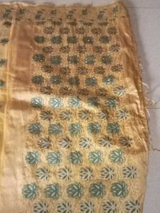 Yellow Embroidered Saree