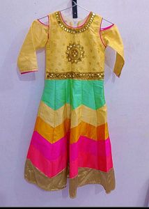 Beautiful golden Multicolored dress