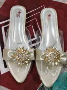 unused Sparkling Embellished Transparent Sandals