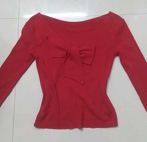 Pinteresty Cherry Red Bow Top🍒