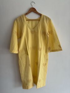 Charming Yellow Kurta with Heart Details