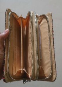 Unique Embroidered Zip Around Wallet