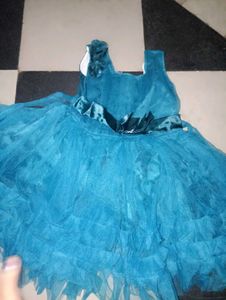 Girls Teal Tulle Party Dress