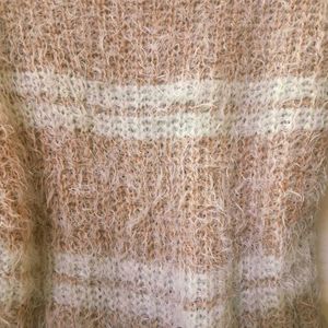 Cozy Y2K Striped Fuzzy Sweater