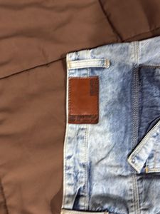 Men's Light Wash Cargo Jeans