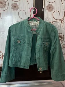 Stylish Green Denim Jacket