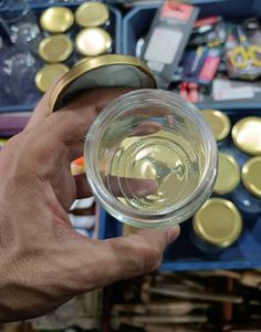 1 piece Glass Jar with Golden Lid