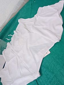 Chic Ruched White Blouse top no 70