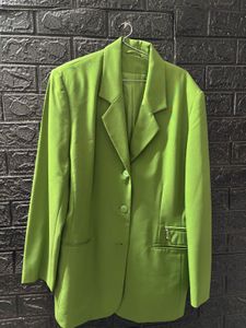 Lime Green Single-Breasted Blazer