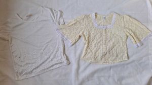 Combo  Korean Vintage Gingham Square Neck Blouse+F