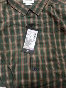Crocodile Green Checkered Slim Fit Shirt