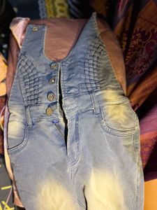Y2K Denim Jumpsuit with Unique Detailing