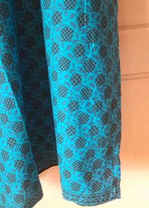 Unused Pure Cotton Block printed Blue Kurti