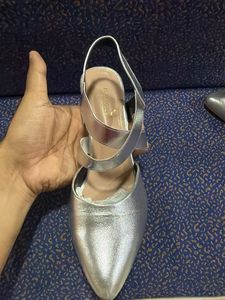 Silver Slingback Heels