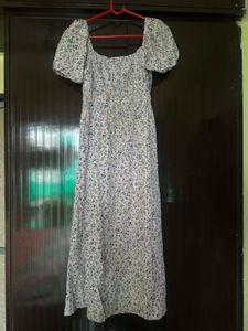 Floral Print Square Neck Dress