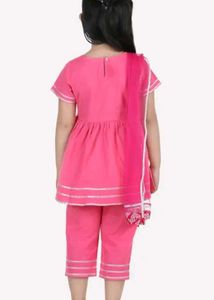 Rakhi- Pure Cotton Pink Girls Salwar Kameez
