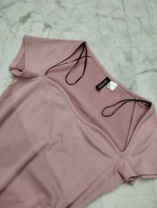 Last Drop H&amp;M Pink Ribbed Bodycon Dress
