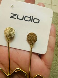 Gold Heart Drop Earrings