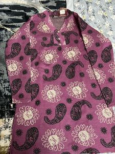 Patterned Ethnic woolen Kurta Dress