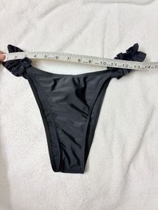 Black Bikini Bottom with Ruffles