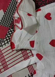 Cute White Dress with Red Hearts