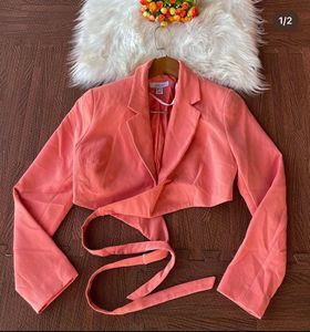 Fate Satin Crop Blazer