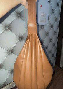 Chic Brown Ruched Hobo Bag