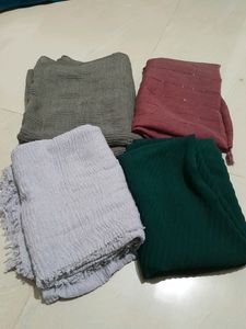 Four Different Colour Crinckled Hijab