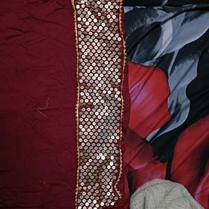 Elegant Maroon 🅰️Kurta Set with Sequins