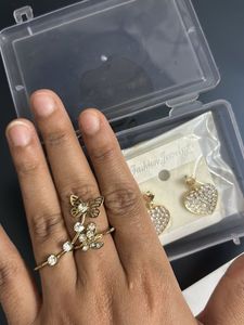Charming Heart &amp; Butterfly Earrings Set