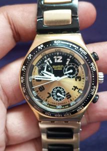 Swatch Orignal Chronograph Watch - Gold/Black