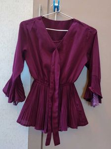 Buy 1Get One of same price- Pleated Peplum Top